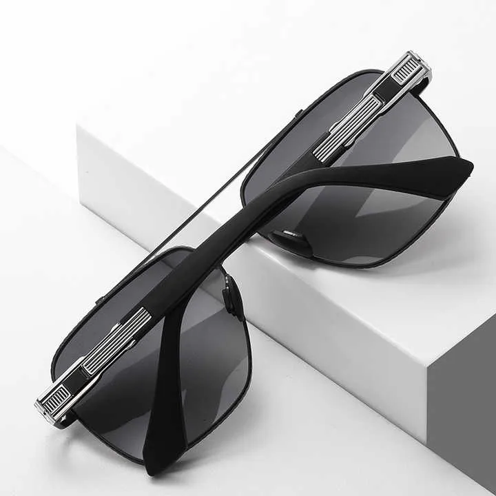 نظارات شمسية مستقطبة مربعة فاخرة بشعار . Luxury Custom Logo Square Polarized Sunglasses for Men