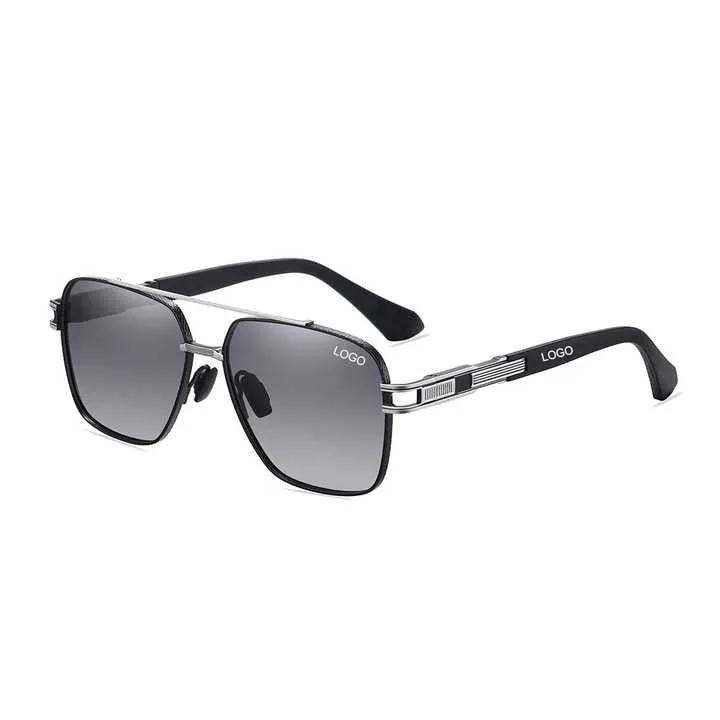 نظارات شمسية مستقطبة مربعة فاخرة بشعار . Luxury Custom Logo Square Polarized Sunglasses for Men