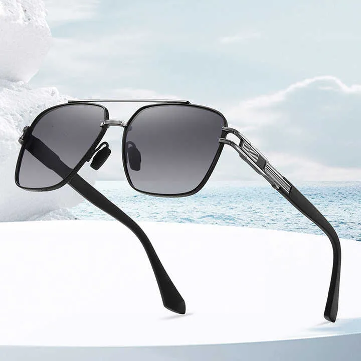 نظارات شمسية مستقطبة مربعة فاخرة بشعار . Luxury Custom Logo Square Polarized Sunglasses for Men
