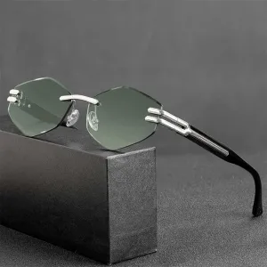 نظارات شمسية عصرية فاخرة بدون إطار عدسات . Luxury Fashion Rimless Sunglasses Gradient