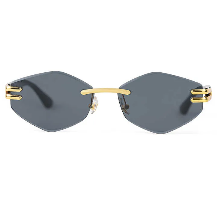 نظارات شمسية عصرية فاخرة بدون إطار عدسات . Luxury Fashion Rimless Sunglasses Gradient