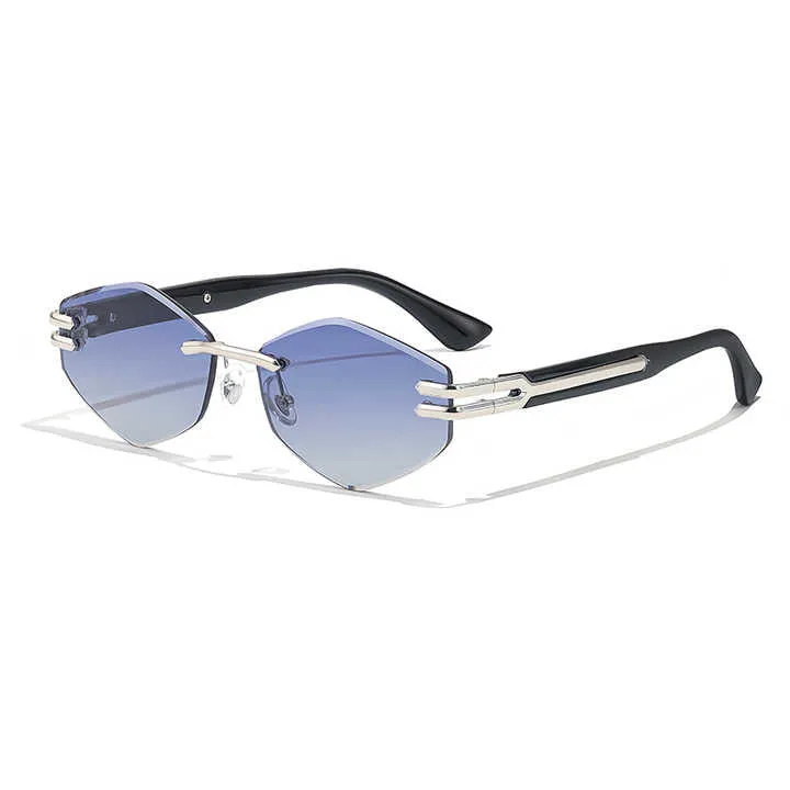 نظارات شمسية عصرية فاخرة بدون إطار عدسات . Luxury Fashion Rimless Sunglasses Gradient