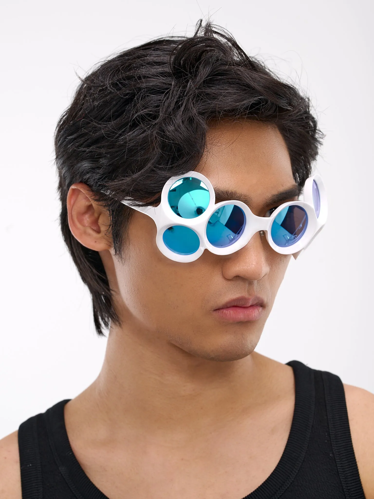 087 Six Eyes Sunglasses (FA-087-853-WHITE)