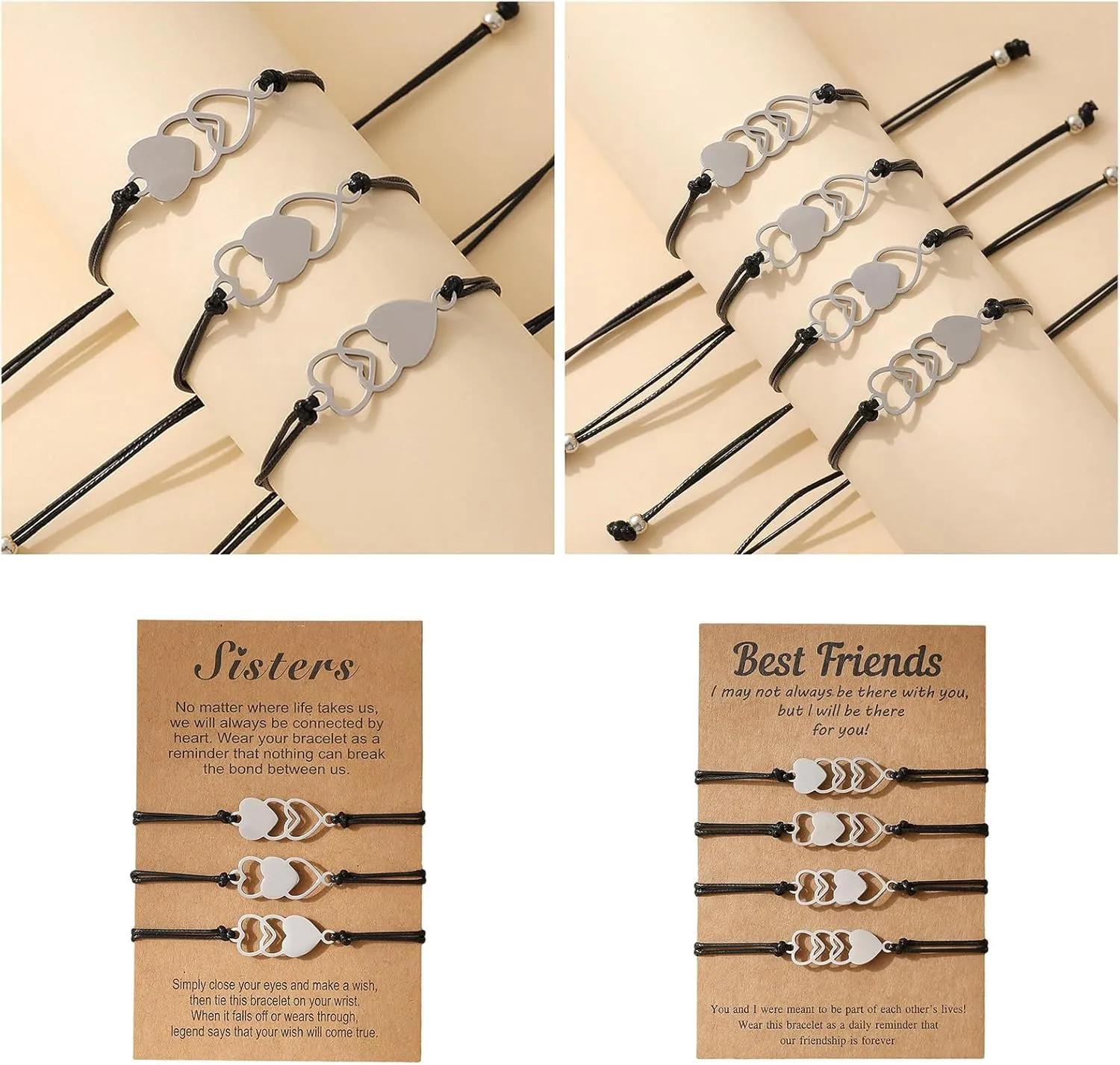 1 Set Long Woven Friendship Bracelets Handmade Adjustable Anklets Woven Bracelets Rope Bracelets For Daily