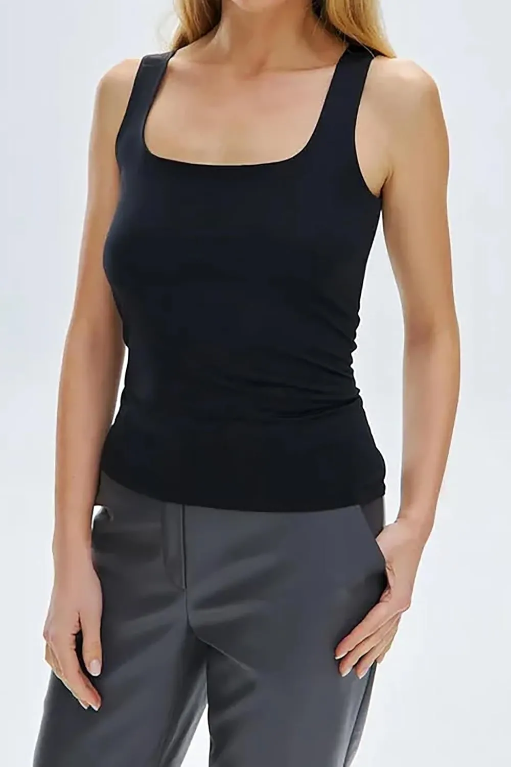 2 Pack Womens Camisole Tank Tops Double Layer Camisole Soft Lingerie Cami Pack Girls Slimming Outfits Casual Crop Top