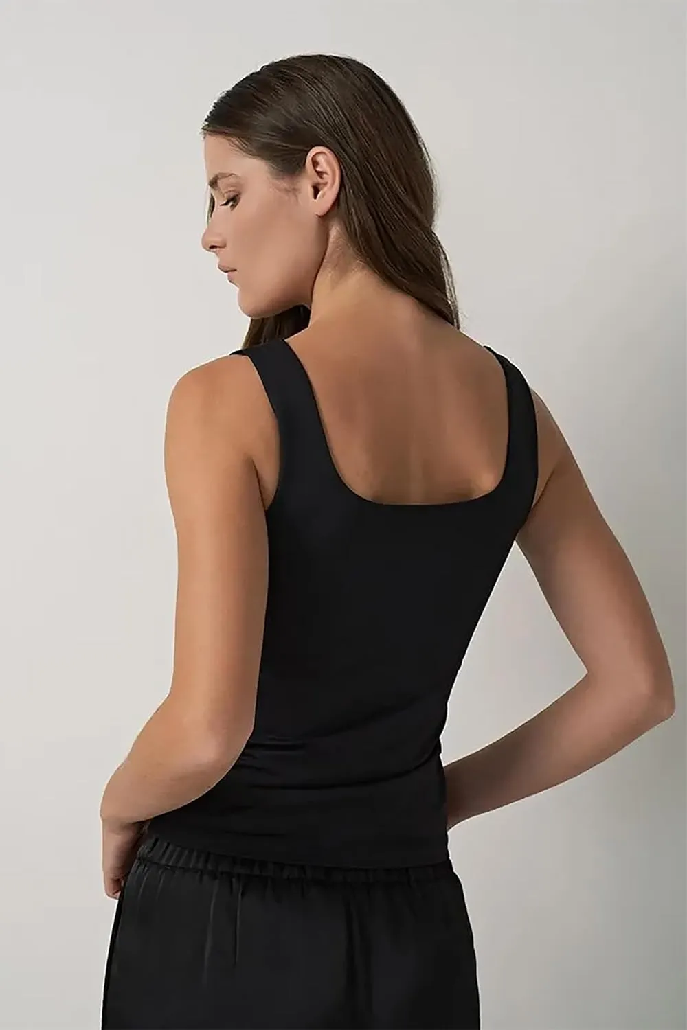 2 Pack Womens Camisole Tank Tops Double Layer Camisole Soft Lingerie Cami Pack Girls Slimming Outfits Casual Crop Top