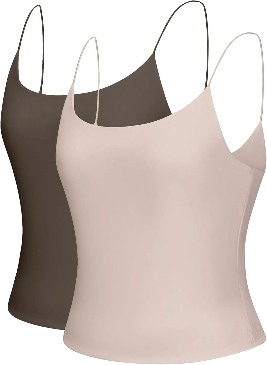 2 Pack Womens Camisole Tank Tops Double Layer Camisole Soft Lingerie Cami Pack Girls Slimming Outfits Casual Crop Top