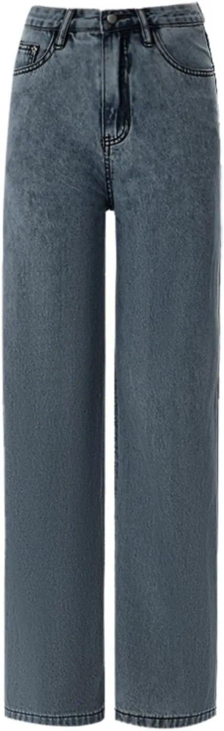 2024 Wide Leg Jeans for Women High Waist Loose Straight Denim Pants 90s Baggy Jeans Trouser Jeans with Pockets