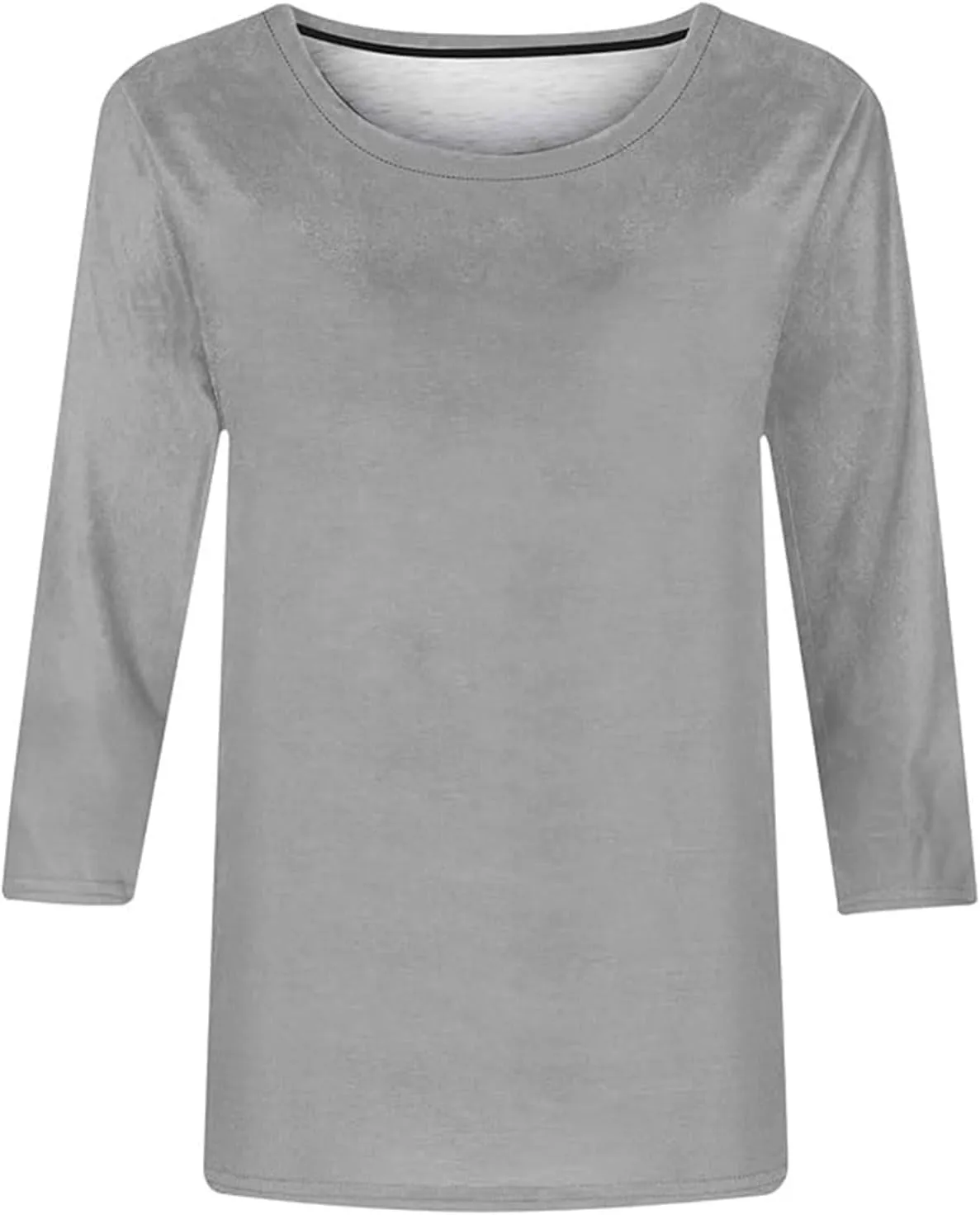 3/4 Length Sleeve Womens Tops Casual Crewneck Tunic Blouses to Wear with Leggings Trendy Loose Fit Tshirt Cotton Tees