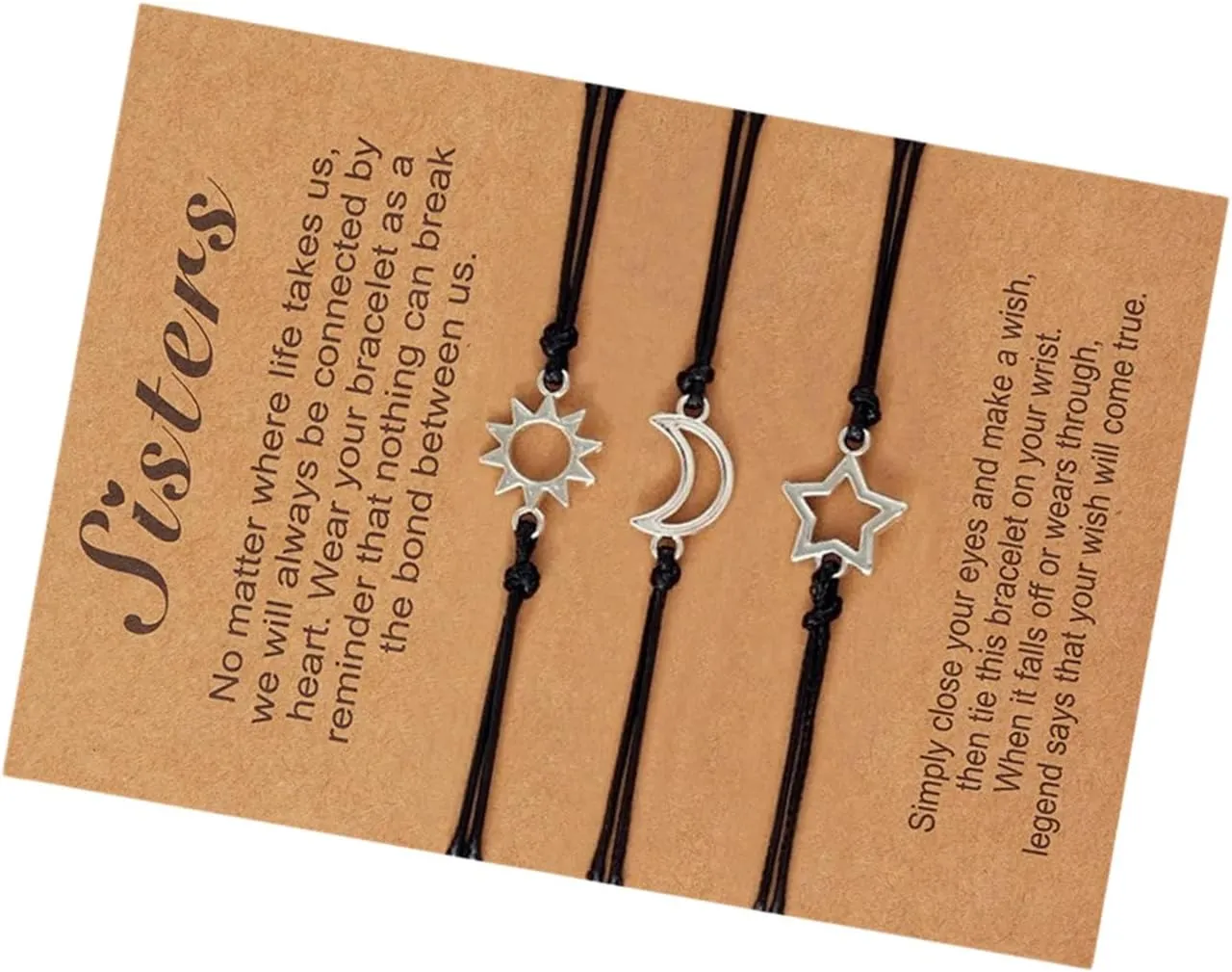 3pcs Star Friendship Bracelets Fashion Matching Bracelets Woven Rope Sister Bracelets for Women Teen Girls