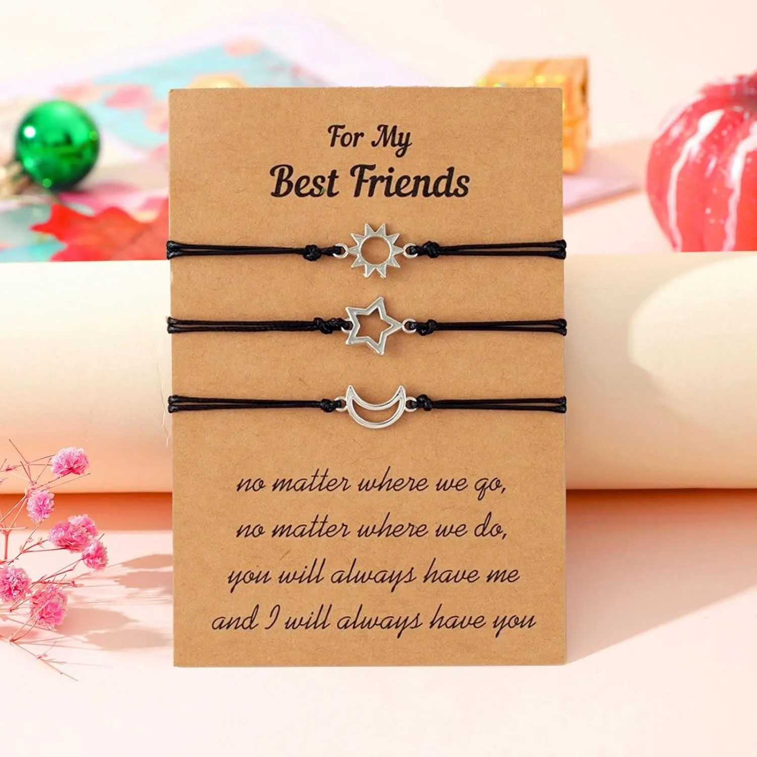 3pcs Star Friendship Bracelets Fashion Matching Bracelets Woven Rope Sister Bracelets for Women Teen Girls