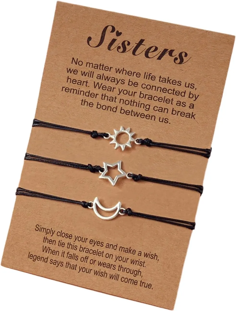 3pcs Star Friendship Bracelets Fashion Matching Bracelets Woven Rope Sister Bracelets for Women Teen Girls