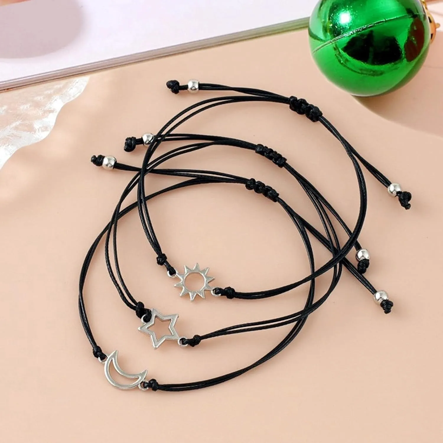 3pcs Star Friendship Bracelets Fashion Matching Bracelets Woven Rope Sister Bracelets for Women Teen Girls