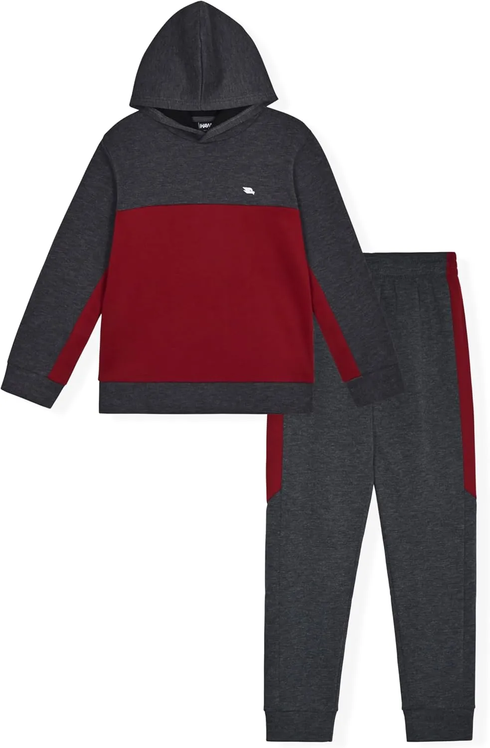 4 Piece Boys Jogger Sets for Kids 2 Pack Fleece Hoodie and Pull-On Sweatpants for Kids Skateboarding