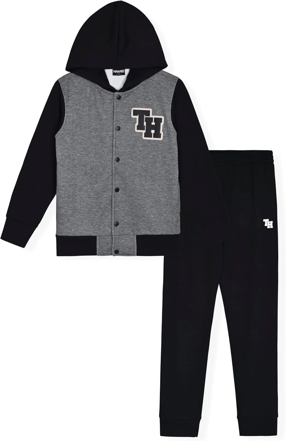 4 Piece Boys Jogger Sets for Kids 2 Pack Fleece Hoodie and Pull-On Sweatpants for Kids Skateboarding
