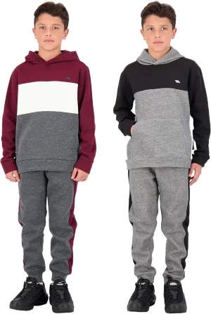 4 Piece Boys Jogger Sets for Kids 2 Pack Fleece Hoodie and Pull-On Sweatpants for Kids Skateboarding