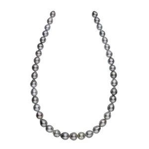 8.0-10.8 mm AA  Pastel Silver Tahitian Drop Pearl Necklace