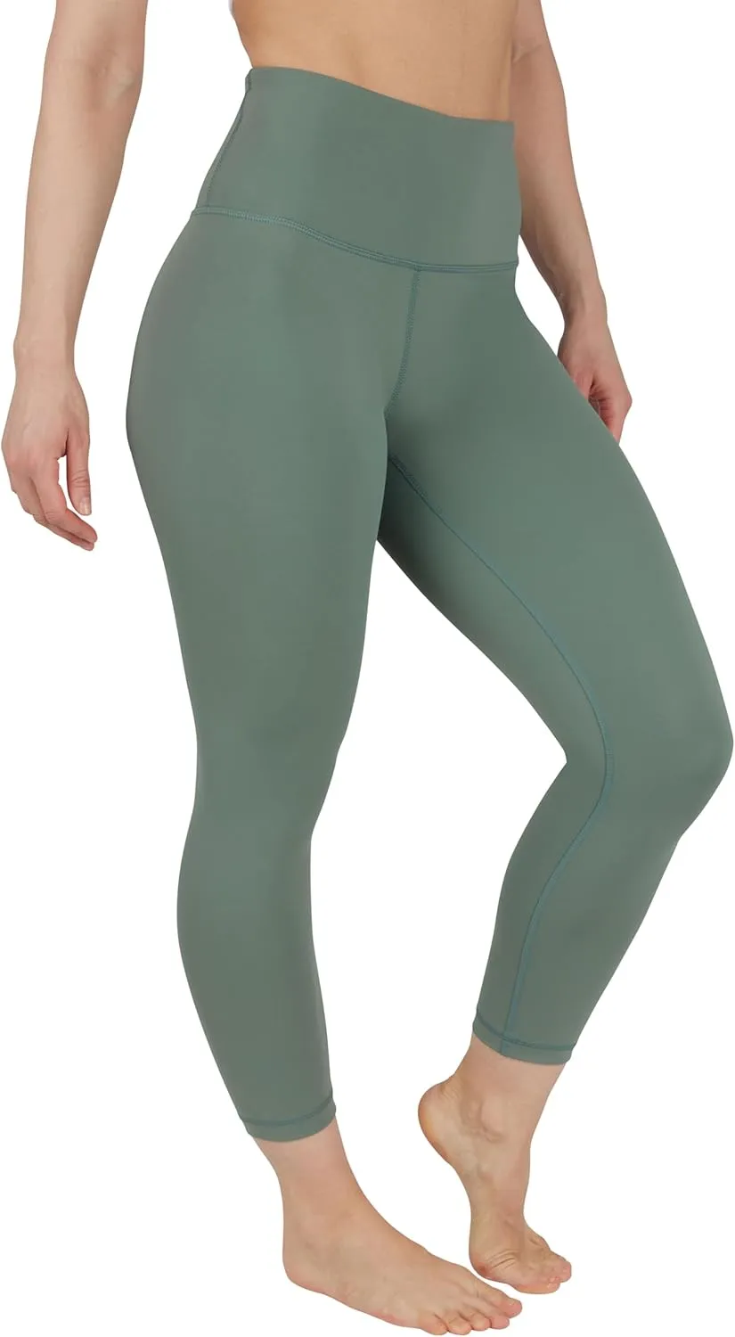 90 Degree By Reflex Womens High Waisted Workout Capri Leggings Squat Proof Workout Yoga Capris