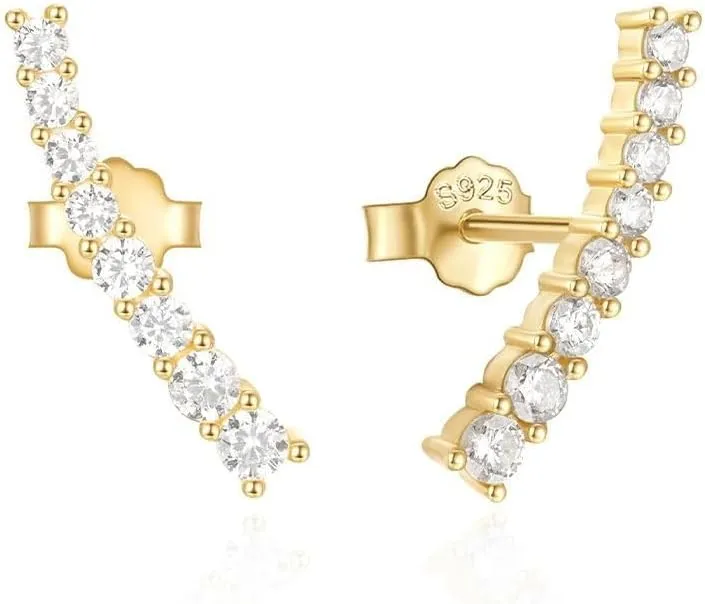 925 Sterling Silver Stud Earrings Mini Shiny Stone CZ Minimalist Dazzling Earrings Ear Studs Jewelry SSS-0822-AI-245
