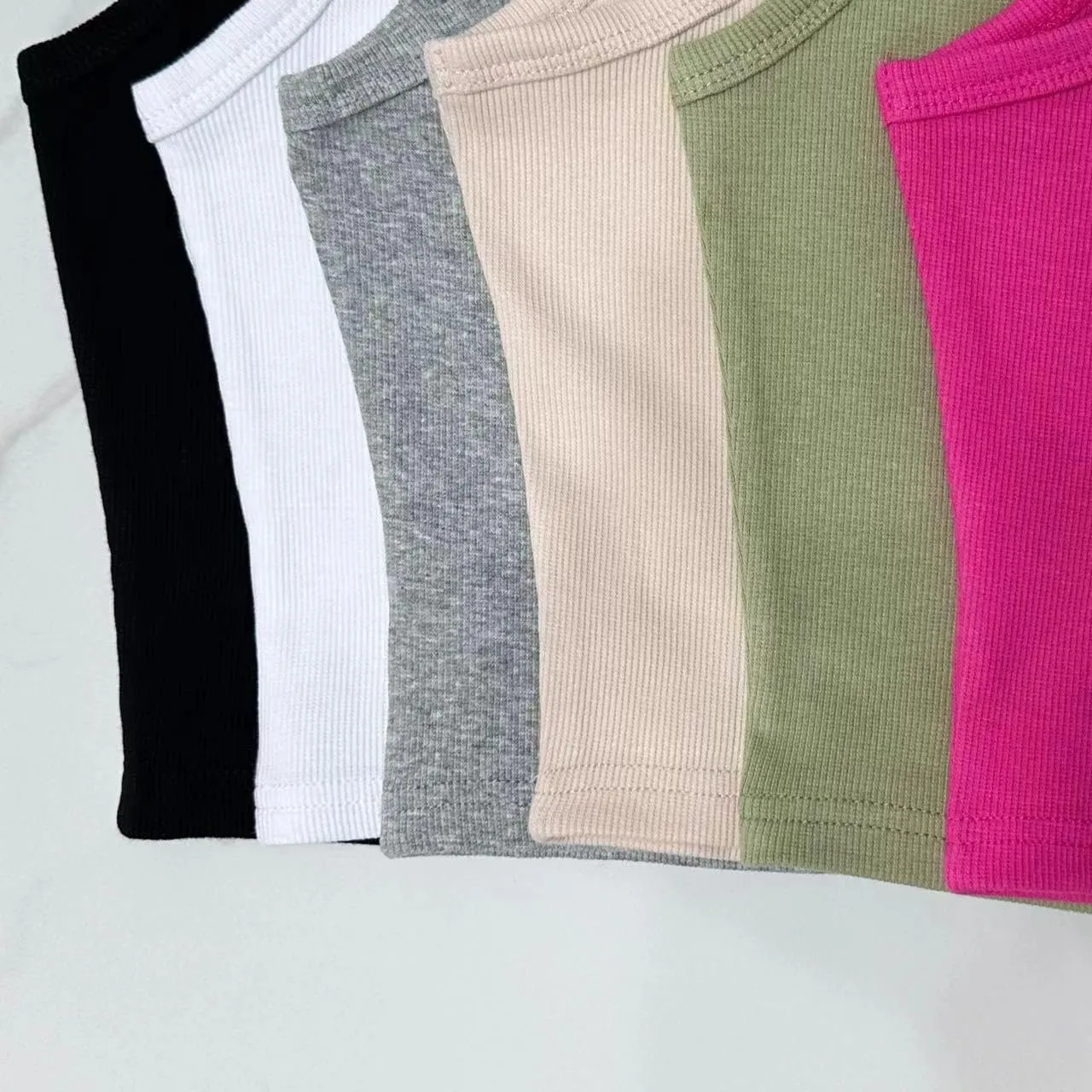95% Cotton V Neck Basic Crop Tank Top for Women Summer Going Out Camisole Tops Ribbed Knit Casual Workout Tank Tops