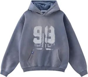 Aelfric Eden Mens Hoodies Graffiti Number 99 Print Hoodie Unisex Y2k Streetwear Oversized Hooded Pullover Pocket Sweatshirt