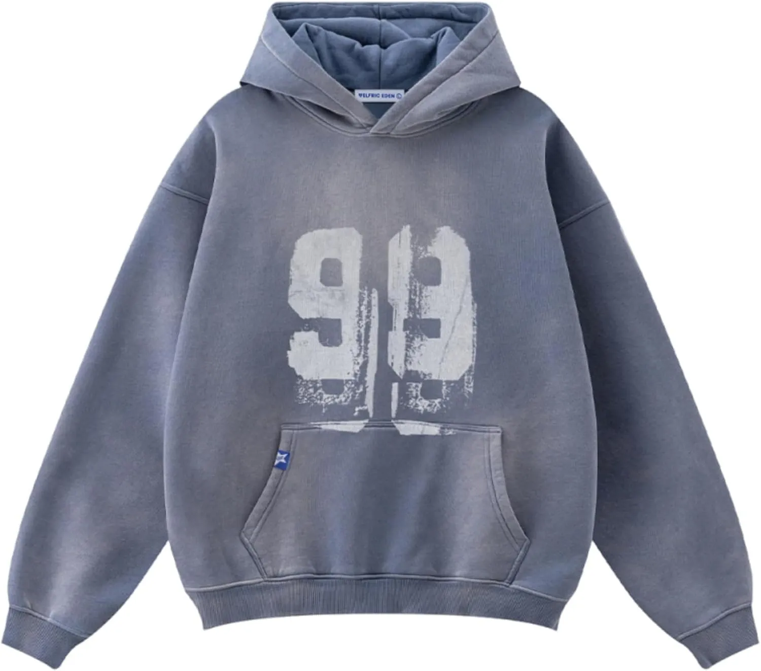 Aelfric Eden Mens Hoodies Graffiti Number 99 Print Hoodie Unisex Y2k Streetwear Oversized Hooded Pullover Pocket Sweatshirt