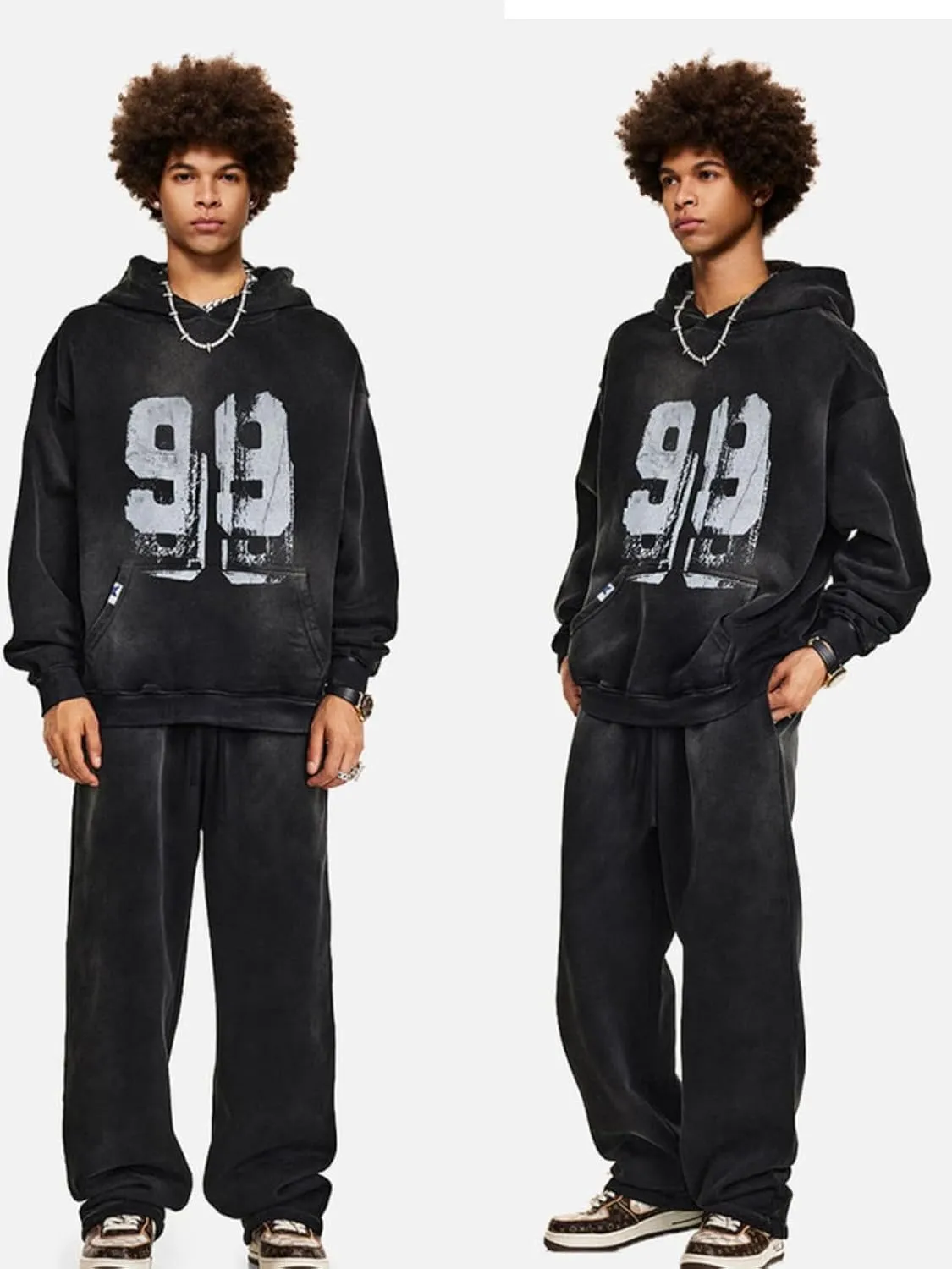 Aelfric Eden Mens Hoodies Graffiti Number 99 Print Hoodie Unisex Y2k Streetwear Oversized Hooded Pullover Pocket Sweatshirt