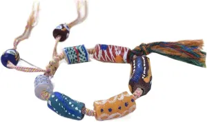 African Glass Bead Bracelet Handmade Woven Ethnic Style Gift