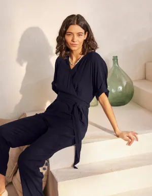 Alice Wrap Jumpsuit-Navy
