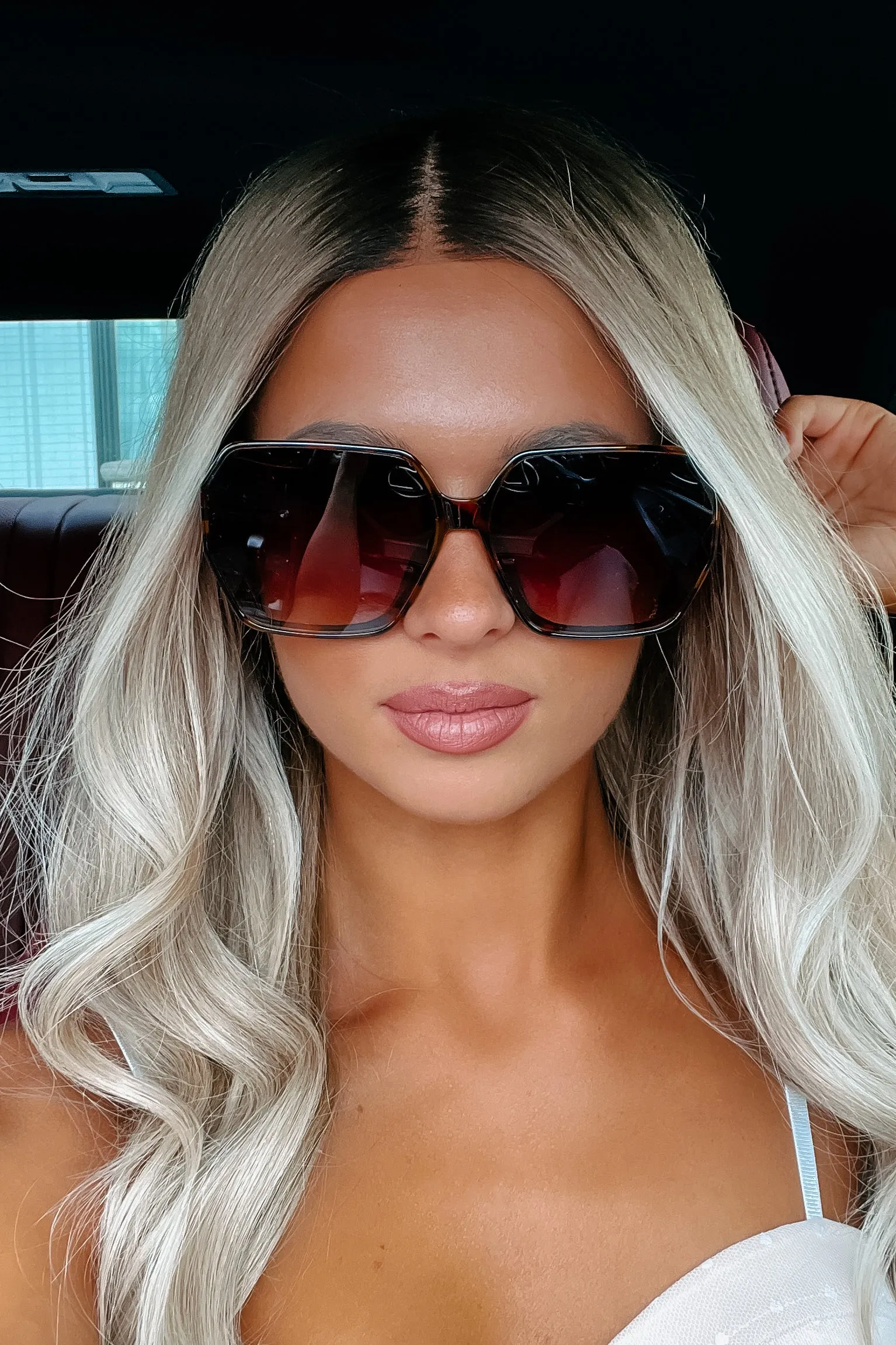 All Squared Up Square Frame Sunglasses (Brown)
