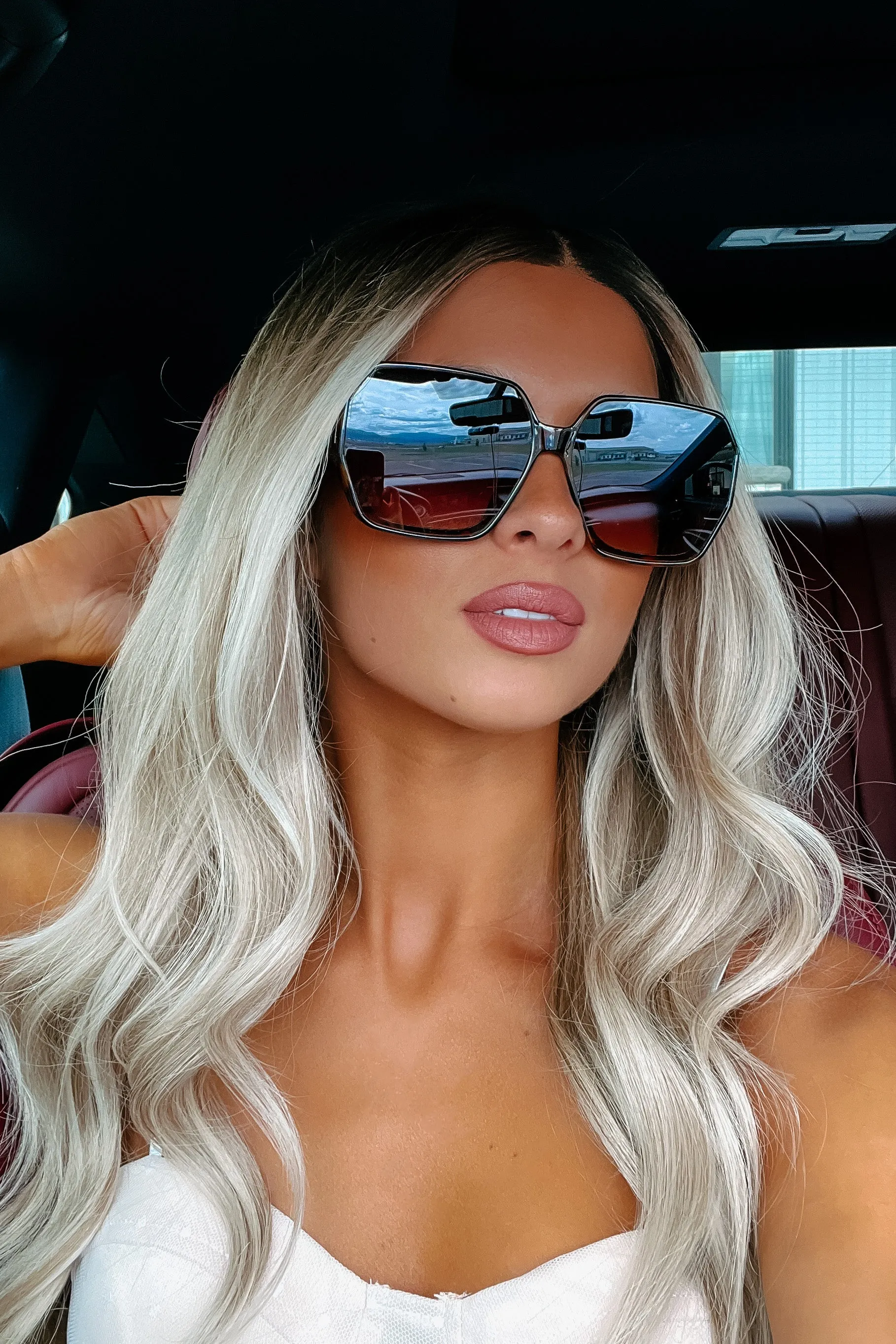 All Squared Up Square Frame Sunglasses (Brown)