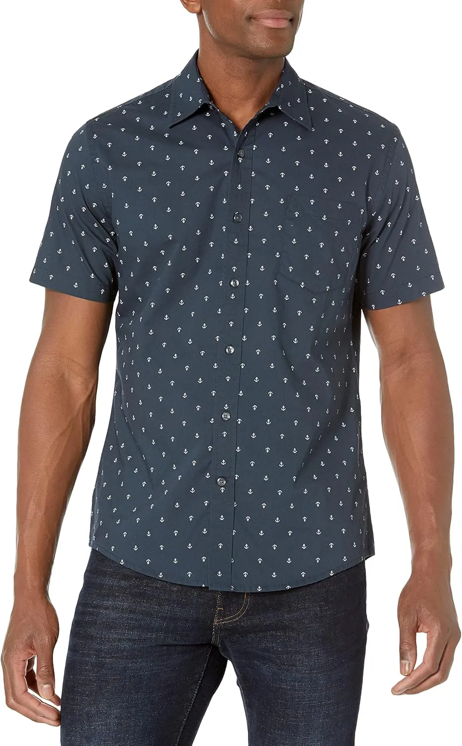 Amazon Essentials Slim-Fit Men's Short Sleeve Button Down Shirt