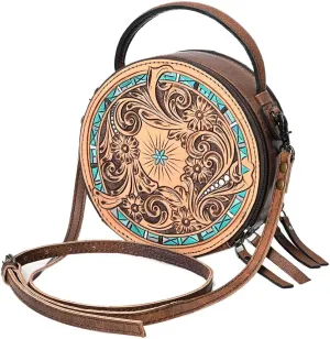 American Darling Canteen Hand Tooled Genuine Leather Women Bag Western Handbag Purse