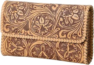 American Darling Clutch Beautifully Hand Tooled Genuine Leather women bag western handbag purse | Leather Clutch Bag | Clutch
