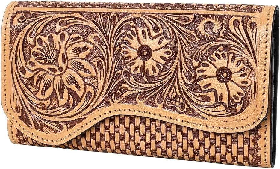 American Darling Clutch Beautifully Hand Tooled Genuine Leather women bag western handbag purse | Leather Clutch Bag | Clutch