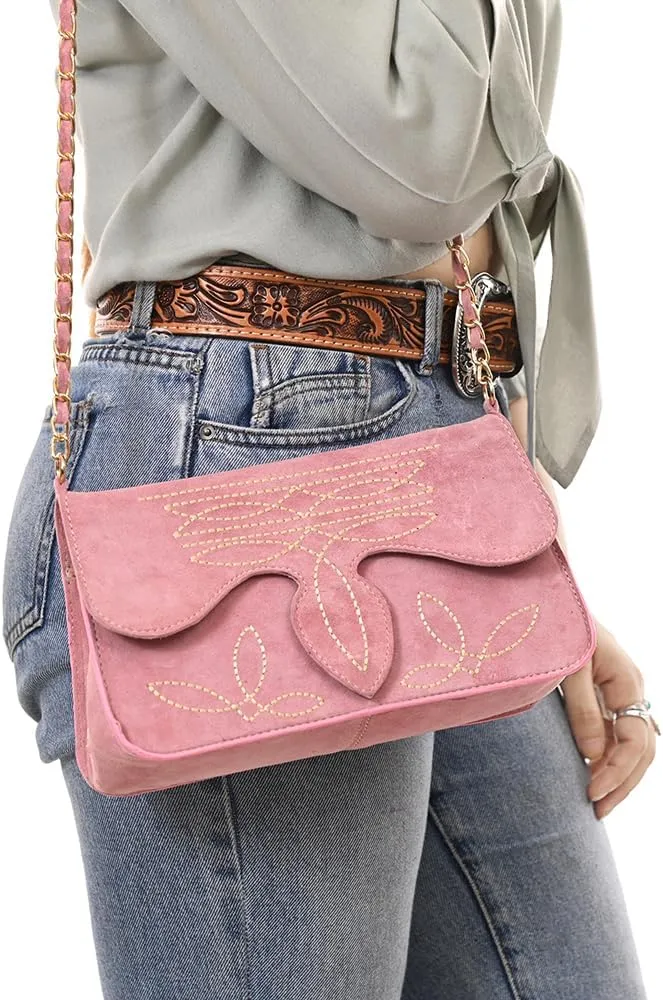 American Darling Suede Bag Genuine Leather Clutch Bag
