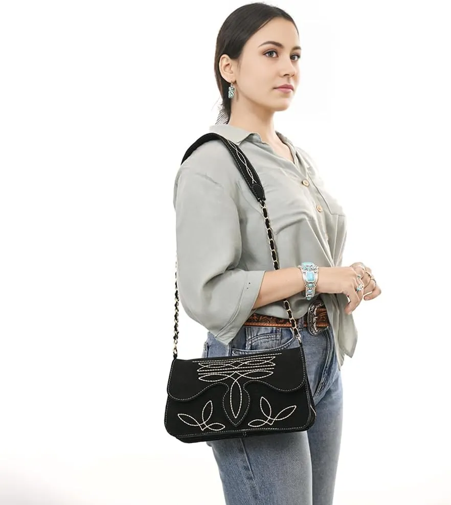 American Darling Suede Bag Genuine Leather Clutch Bag