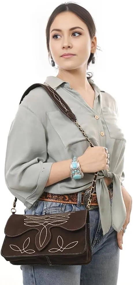 American Darling Suede Bag Genuine Leather Clutch Bag
