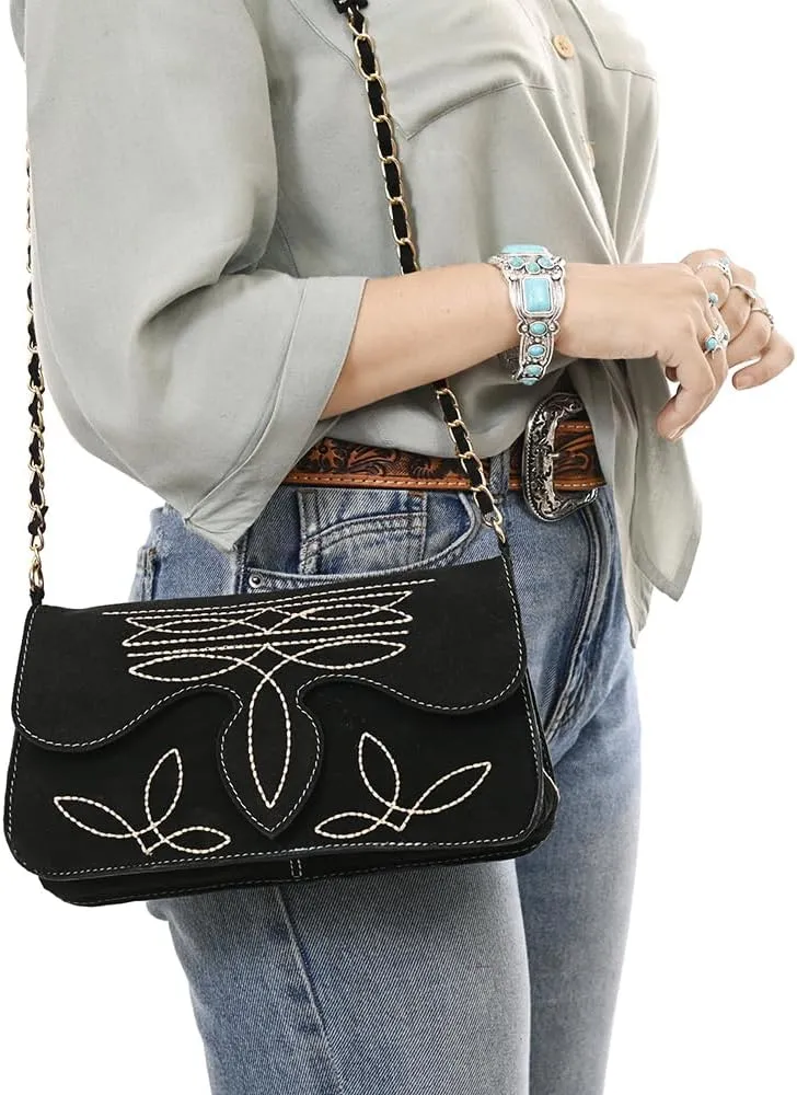 American Darling Suede Bag Genuine Leather Clutch Bag