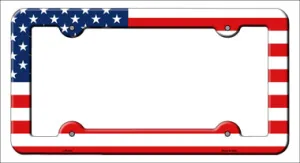 American Flag Novelty Metal License Plate Frame