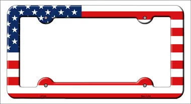 American Flag Novelty Metal License Plate Frame