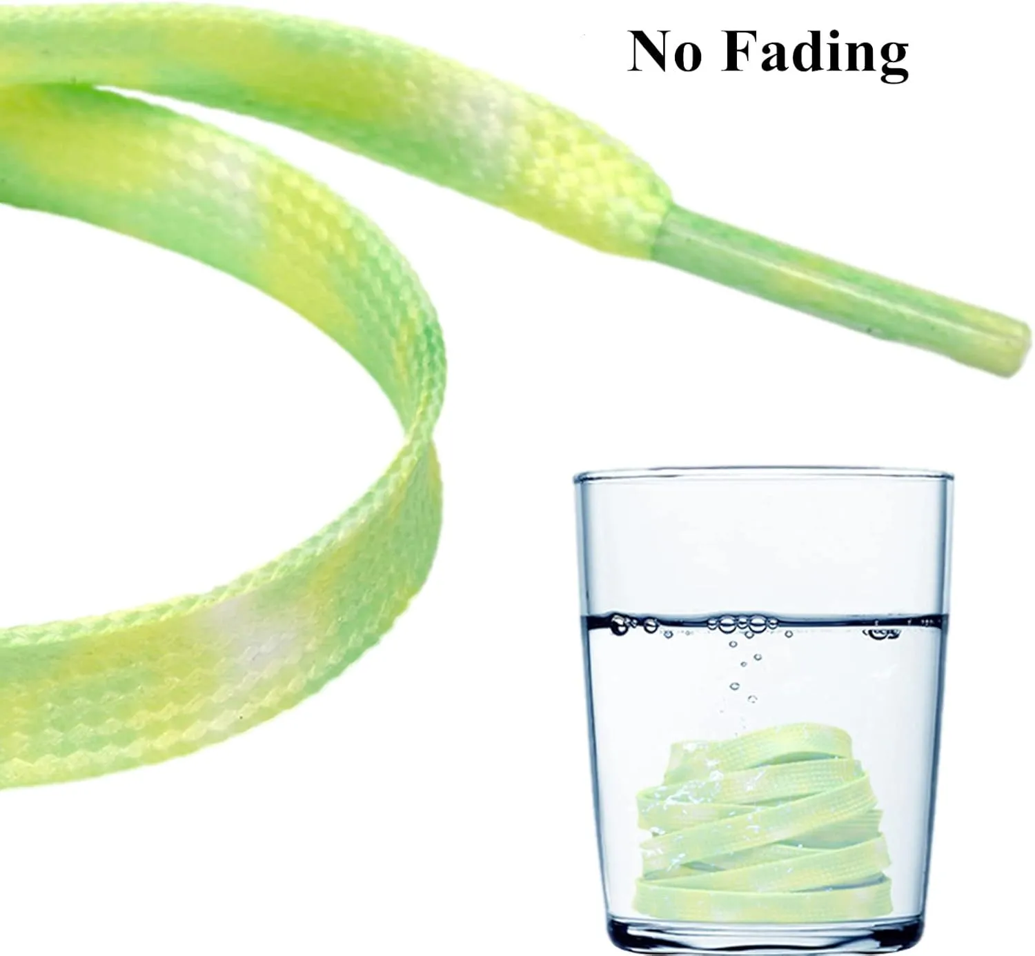 ANUFER 2 Pairs 9MM Wide Tie Dye Colored Flat Shoelaces for Sneakers Canvas Shoes Skate Running Shoes 100-180CM