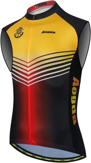 Aogda Sleeveless Cycling Jerseys For Men Bike Shirts Bicycle Vests Team Biking Tops Clothing