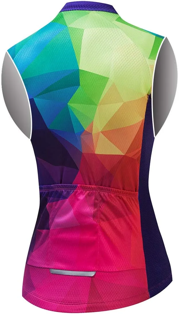 Aogda Sleeveless Cycling Jerseys Women Bike Tops Team Biking Shirts Bicycle Vests Clothing