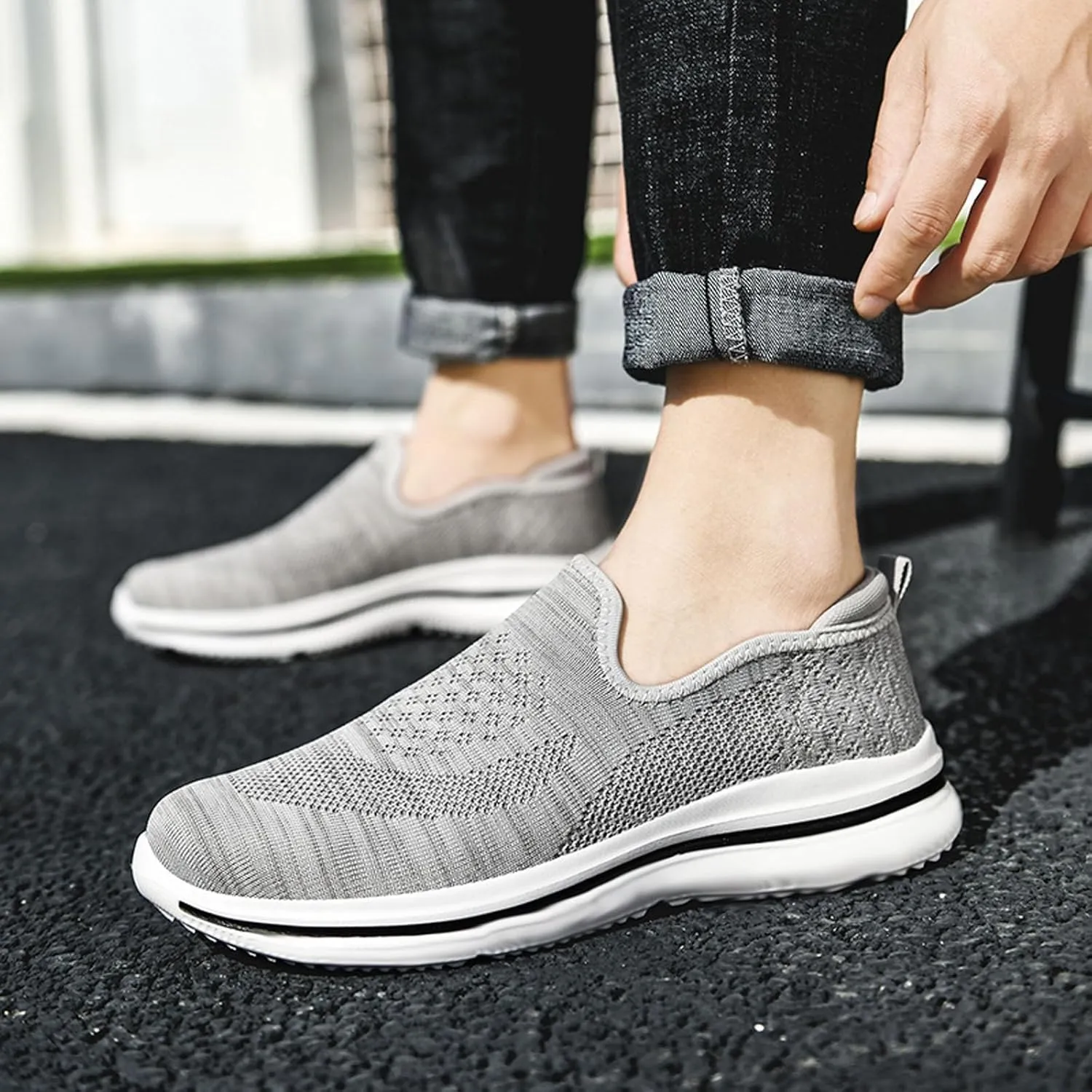 Arch Support Non Slip Minimalist Shoes for Men Slip-On Comfortable Light-Weight Shoe Lightweight Barefoot Shoes