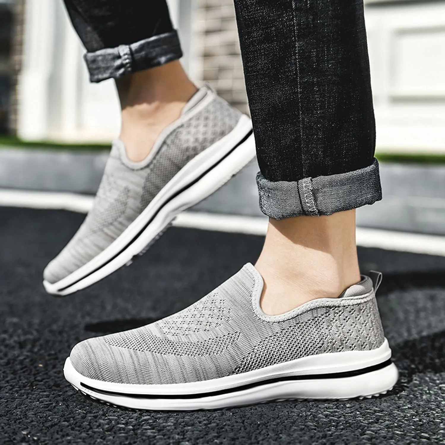 Arch Support Non Slip Minimalist Shoes for Men Slip-On Comfortable Light-Weight Shoe Lightweight Barefoot Shoes