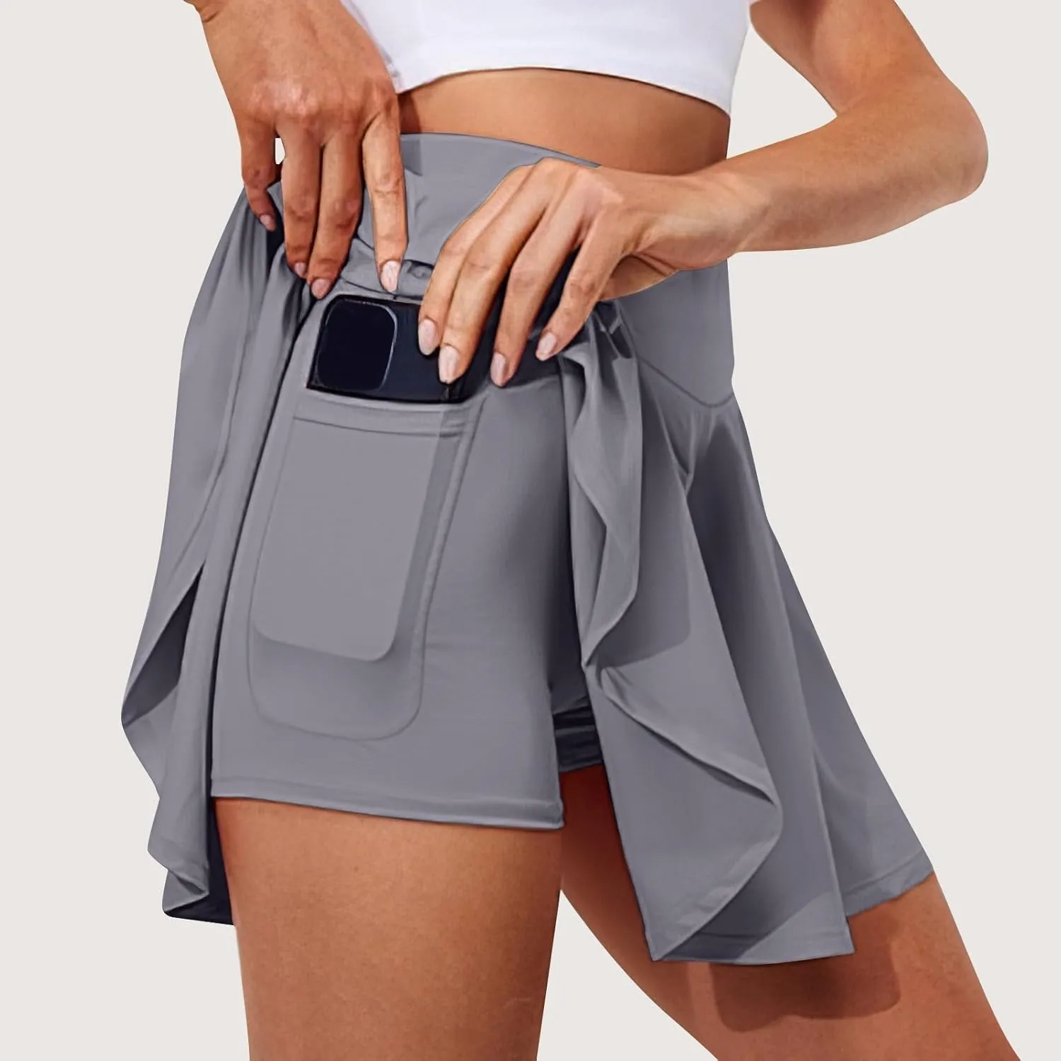 Athletic Skorts for Women Mini Tennis Skirt with Shorts Underneath High Waisted Golf Skirts Pickleball Outfits with Pockets