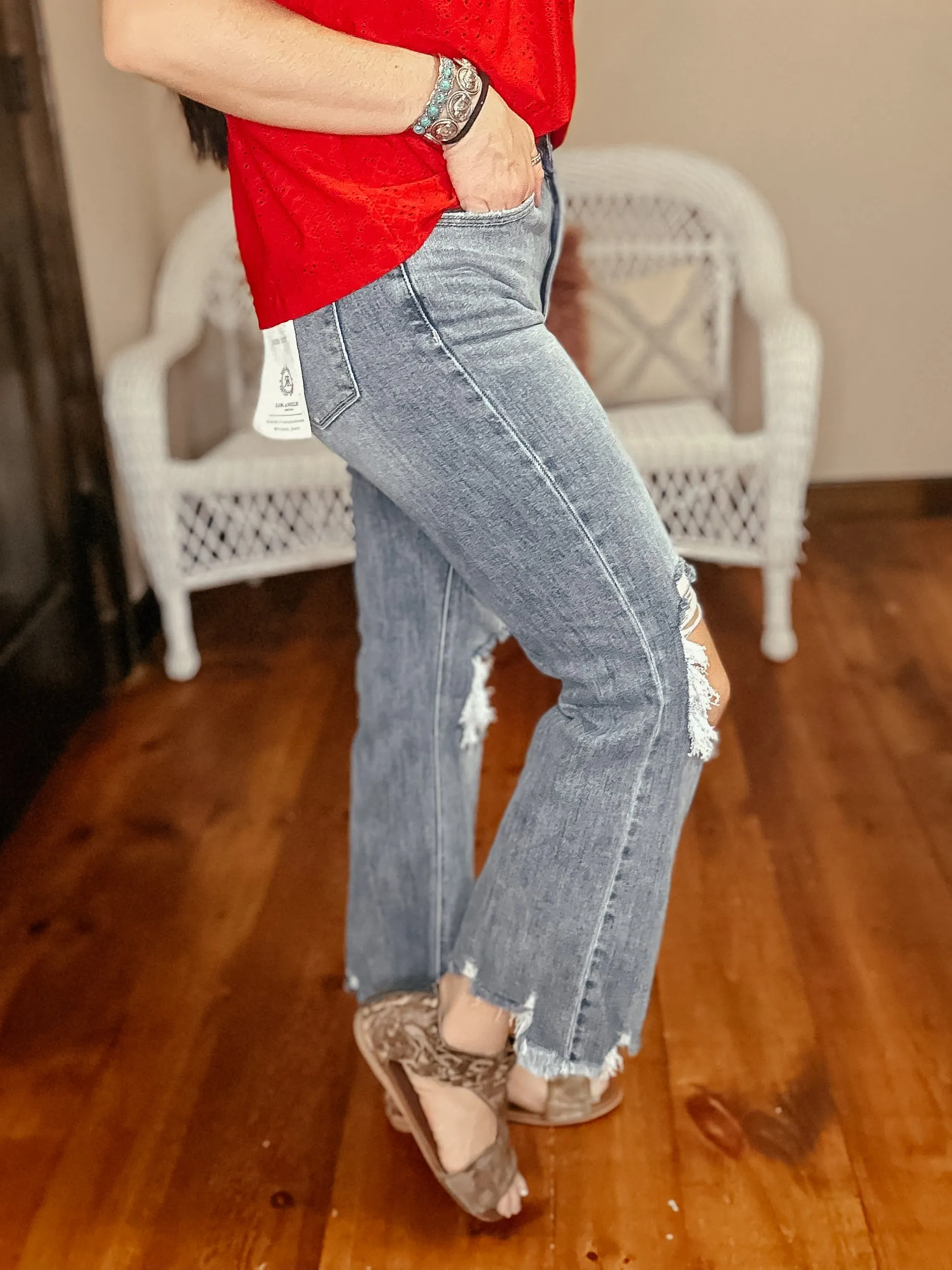 Babs Heavy Distressed Straight Jeans