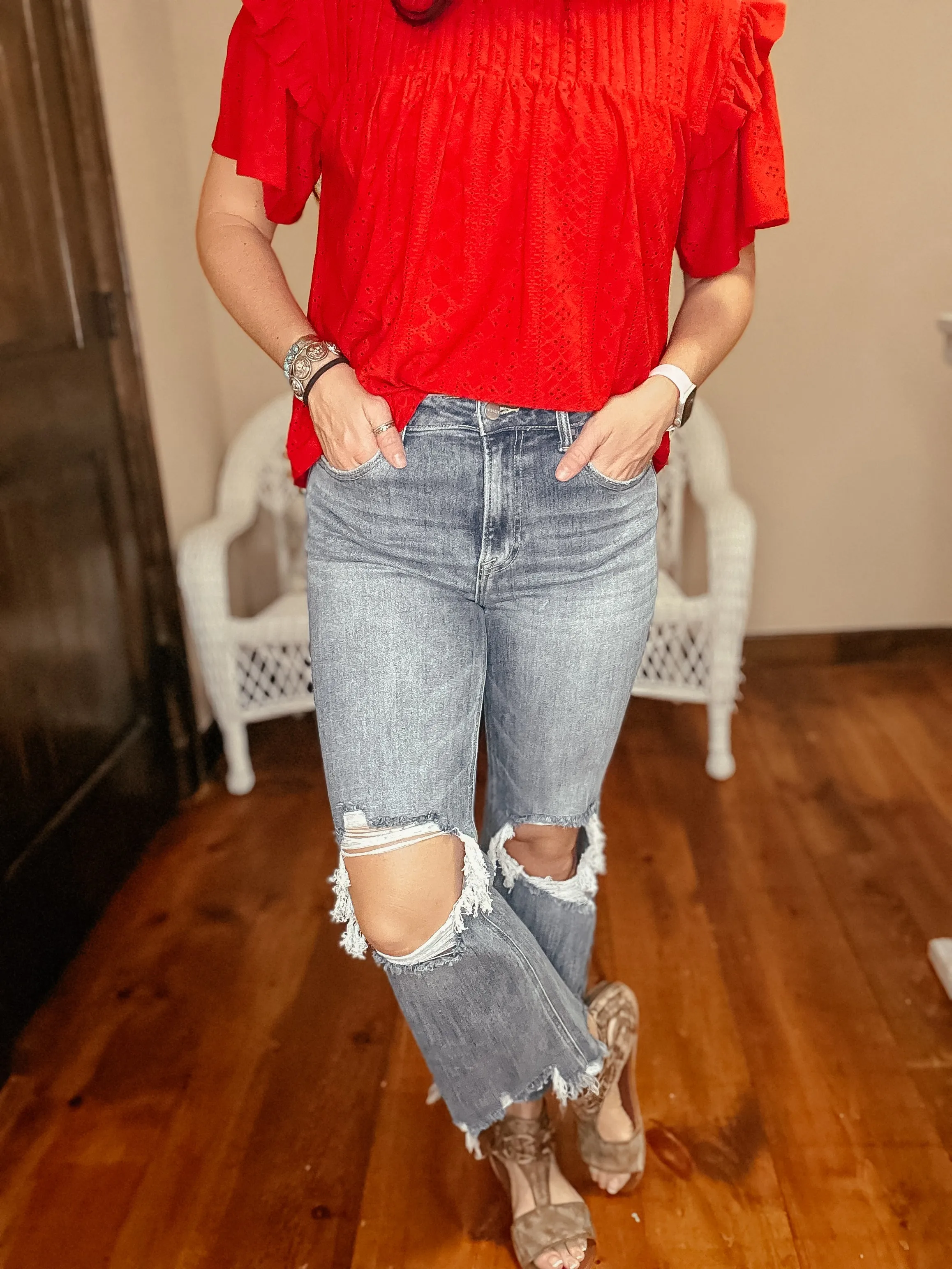 Babs Heavy Distressed Straight Jeans