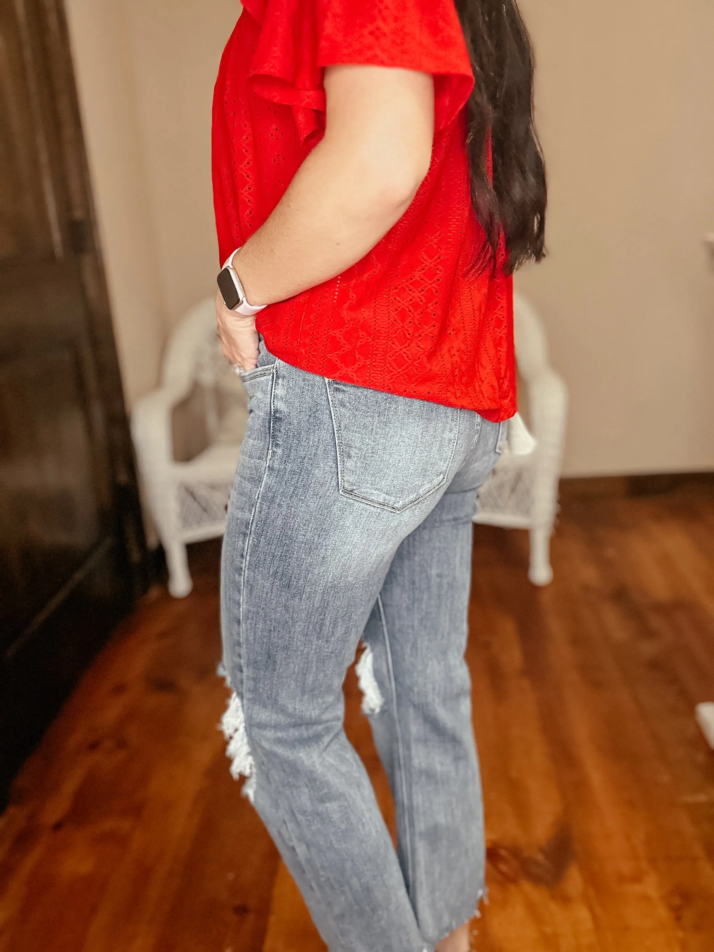 Babs Heavy Distressed Straight Jeans